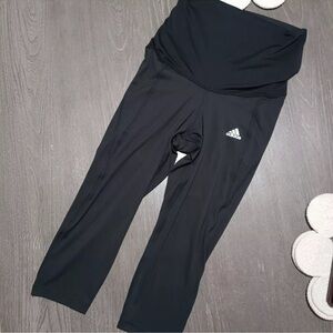 Adidas Aeroready Maternity Women's Size S Small Capri Leggings Black New NWT